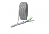 Кабель информационный F/UTP категория 5е 4x2x24AWG(0,50мм) 305м CCA (омедненка) PVC SIMPLE solid серый ЭРА