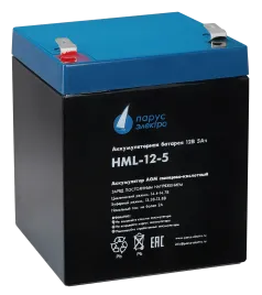 Battery Parus Electro, professional series HML-12-5, voltage 12V, capa