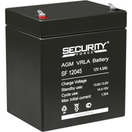 Батарея SECURITY FORCE серия SF, SF 12045, напряжение 12В, емкость...