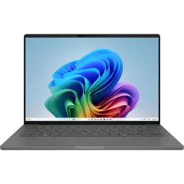 Ноутбук/ ASUS UX3407QA-QD267W 14"(1920x1200 OLED)/Qualcomm Snapdragon X X1-26-100(2.98Ghz)/16384Mb/512PCISSDGb/noDVD/Cam/BT/WiFi/70WHr/war 1y/0.98kg/Iceland Gray/Win11Home