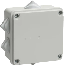 Коробка КМ41233 распаячная для о/п 100х100х50 мм IP44 (RAL7035, 6 герм