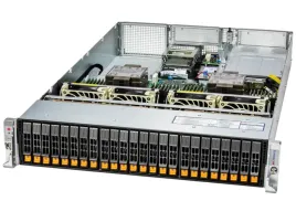 Серверная платформа/ SYS-221H-TN24R (bundle12): 2U / 2x LGA-4677 / 32x DDR5 RDIMM / 24x Hs 2.5" NVMe*/SATA/SAS*/ 1x SSD NVME 480GB, M.2 / 1x Dual-Port 1GbE RJ45 / 2x 1200W Power (24 NVME config, Fan+ Heatsink Upgrade)