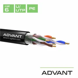 Кабель витая пара, неэкранированная U/UTP, категория 6, 4 пары (23 AWG
