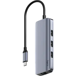 Концентратор USB/ 6-IN-1 USB Hub, Aluminium housing,1 USB-C 3.0 5Gbps