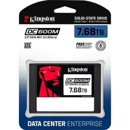 Твердотельный накопитель/ Kingston SSD DC600M, 7680GB, 2.5" 7mm, SATA3, 3D TLC, R/W 560/530MB/s, IOPs 94 000/34 000, TBW 14016, DWPD 1 (12 мес)