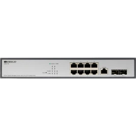Коммутатор/ Managed L2 Switch 8x1000Base-T, 2x1000Base-X SFP, RJ45 Console, 19"...