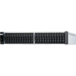 Сетевое хранилище без дисков/ Enterprise QNAP ES2486dc-2142IT-128G NAS two controllers, 24 2.5 "SAS 12/6 Gb / s bays, rack-mount, 2 power supplies. Intel Xeon D-2142IT, 64 GB DDR4 on each controller. RAIL KIT included.