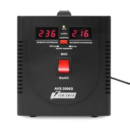 Стабилизатор POWERMAN AVS 2000D, черный, ступенчатый регулятор, цифров