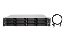 Полка расширения сетевого хранилища без дисков/ SMB QNAP TL-R1200C-RP USB 3.2 Gen 2 Type-C JBOD storage enclosure, 12-tray 3,5"/2,5" w/o HDD, 2xPSU. Rackmount. W/o rail kit RAIL-B02