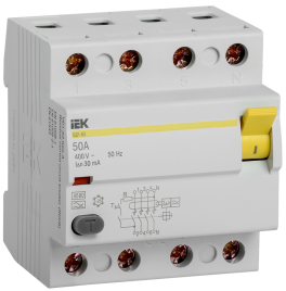 УЗО ВД1-63 4Р 50А 30мА тип А IEK
