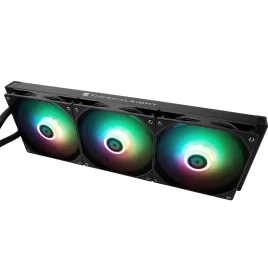 Водяное охлаждение для процессора/ Water Cooling System Thermalright Frozen Warframe 420 ARGB (420mm, LED, Black, ARGB/ Fans: 3x140mm, 88.7CFM, 29.8dBA, 1750RPM/ Pump height 60mm, 23dBA, 3000RPM, Rad thickness 27mm/ S: 1851, 1700, 1200, 115X, 2011, 2066,