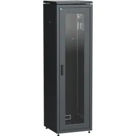 Шкаф сетевой 19" LINEA N 47U 600х800 мм стеклянная передняя дверь черн