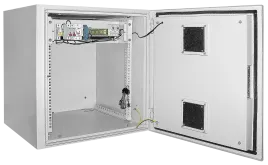 Шкаф уличный 19" 12U 650x600, IP55 металл дверь, серый