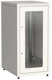 ITK LINEA E 18U 600х800мм стекл. пер. дв. задн. метал. сер.