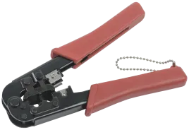Инструмент обжимной для RJ45, RJ12, RJ11 без храпового мех. с прорезин