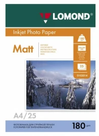 Фотобумага Lomond 0102037 A4/180г/м2/25л./белый матовое для струйной п