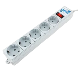Фильтр-удлинитель Power Cube B 1.9 м 5 розеток (серый) 10А/2,2кВт/ Sur
