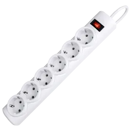 Сетевой фильтр Defender DFS 151 1,8 м, белый, 6 розеток/ Surge Protect