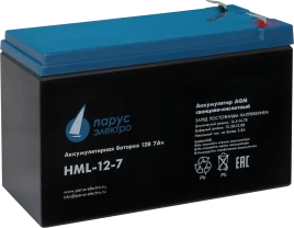 Battery Parus Electro, HML-12-7, 12V, 7.2Ah