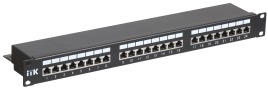 1U патч-панель кат.5Е STP, 24 порта (IDC Dual)