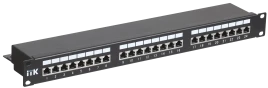 1U патч-панель кат.5Е STP, 24 порта (IDC Dual)