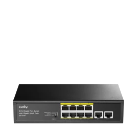 Коммутатор/ 8 RJ-45 10/100/1000M PSE ports +2 RJ45 10/100/1000  Uplink Port Unmanaged PoE+ Switch 120W, CCTV/VLAN mode support, long distance:250M at CCTV mode.  802.3af/at standard,  Aternative 1/2(+),3/6(-), Rack-mountable Steel Case, Watchdog, 120W int