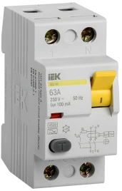 УЗО ВД1-63 2Р 63А 100мА тип А IEK
