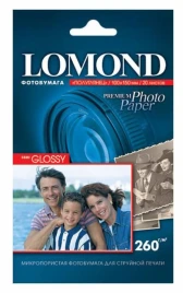 Фотобумага Lomond 1103302 10x15/260г/м2/20л./белый полуглянцевое для с