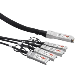 Кабель/ FIBO FT-Q40-4S10-DAC1m QSFP+ to 4SFP+ DAC модуль, медный кабель Belden, 1 метр