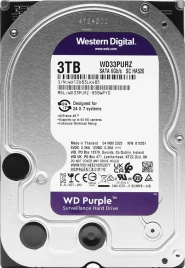 Жесткий диск WD SATA-III 3TB WD33PURZ Surveillance Purple (5400rpm) 256Mb...