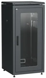 ITK Шкаф сетевой 19" LINEA N 24U 600х600 мм стеклянная передняя дверь черный