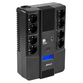8933 ИБП SKAT-UPS 800-AID-IN-1x9-8 220В 480Вт, LCD, АКБ 1x 9Ач, line interactive, мод.синус, 8хSchuko,2xUS