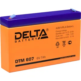 Батарея DELTA серия DTM, DTM 607, напряжение 6В, емкость 7Ач (разряд 2