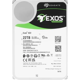 Жесткий диск/ HDD Seagate SATA3 22Tb Exos X22 7200 512Mb OFFICIAL RECE