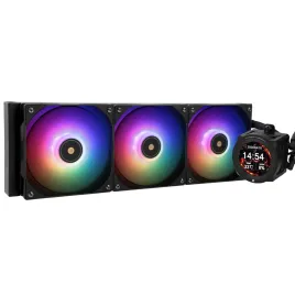 Система жидкостного охлаждения/ Water Cooling System Thermalright Core Vision 360 (360mm, LED, Black, ARGB/ Fans: 3x120mm, 72.37CFM, 27.7dBA, 2000RPM/ Pump height 66mm, Rad thickness 27mm/ S: 1700, 1200, 1851, 115X, 2011, 2066, AM5, AM4)