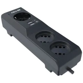 Сетевой фильтр/ Surge protector Pilot 3G 3xGP euro outlets, 10А/2.2кВа, 2xUSB, 10m, grafit