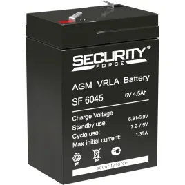 Батарея SECURITY FORCE серия SF, SF 6045, напряжение 6В, емкость 4.5Ач