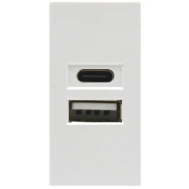 Donel USB зарядное устройство, 2.1A, Type A + C, 1 мод., бел. (22.5х45