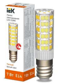 Лампа LED CORN капсула 7Вт 230В 3000К керамика E14 IEK