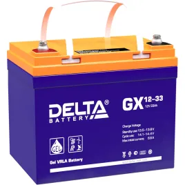 Батарея DELTA серия GX, GX 12-33, напряжение 12В, емкость 33Ач (разряд