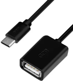Greenconnect OTG 0.5м USB 2.0, CM/AF, черный, 28/28 AWG, экран, армиро