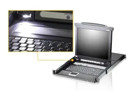 8-портовый KVM-переключатель с ЖК-дисплеем Slideaway/ATEN/ SINGLE RAIL 8P PS/2-USB LCDKVMP 17INCH