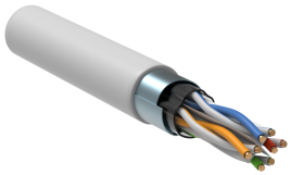 ITK Кабель связи витая пара F/UTP кат. 6 4х2х23AWG solid LSZH 305м бел