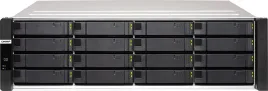Сетевое хранилище без дисков/ Enterprise QNAP ES1686dc-2123IT-64G NAS, 16-tray SAS w/o HDD, rackmount, 2xPSU, per controller: Xeon D-2123IT 4-core 2.2 GHz (burst up to 3.0 GHz), 32 GB RDIMM DDR4 ECC (4x 8 GB) up to  512 GB (8 x 64GB), 4xSFP+, Included rai