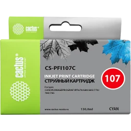 Картридж струйный Cactus CS-PFI107C синий (130мл) для Canon IP iPF6