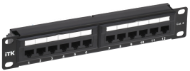 ITK 1U патч-панель кат.6 UTP 12 портов 10"" Dual IDC
