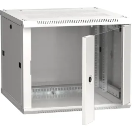 19" настенный шкаф  6U 600x600 стекл. передняя дверь, серый (плоск. уп