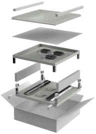 ITK LINEA N Компл. осн. и крыша 600х600мм шкафа 28-47U сер.