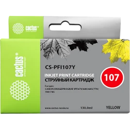 Картридж струйный Cactus CS-PFI107Y желтый (130мл) для Canon IP iPF