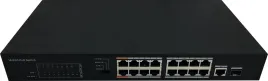 Неуправляемый коммутатор PoE сетевой индустриальный 16 портовый 16 PoE портов RJ45 -100Мб/с 1  Uplink (Combo SFP/RJ-45) -1Гб/с. Бюджет PoE - 135Вт.  Поддержка IEEE802.3af IEEE802.3at Hi-PoE режим дальней передачи - до 250м Питание AC 220В Рабочая температ
